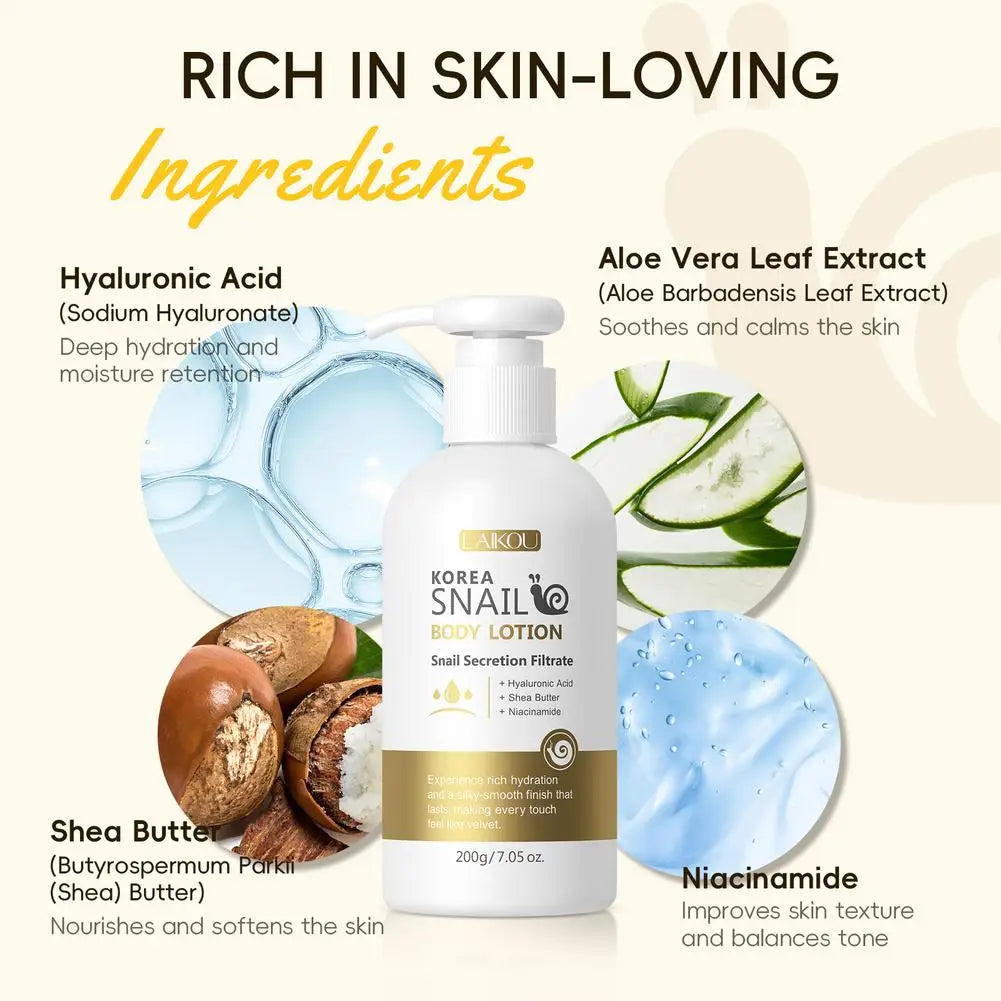 Snail Mucin Body Cream – Deep Hydration for Dry, Rough Skin